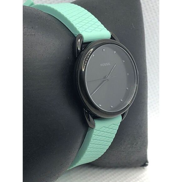 Fossil ES4489 Womens Silicone Analog Black Dial Quartz Genuine Wrist Watch KS335 - Picture 3 of 9